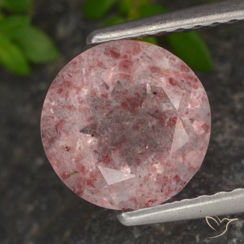 1.89ct Naturale Rosa rosa Quarzo Fragola, Rotondo, Traslucido
