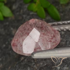 Quarzo fragola Rosa rosa naturale da 1.89 ct, Rotondo, Traslucido