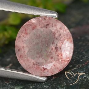 Quarzo fragola Rosa rosa naturale da 1.79 ct, Rotondo, Traslucido