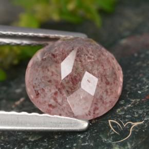Quarzo fragola Rosa rosa naturale da 1.79 ct, Rotondo, Traslucido