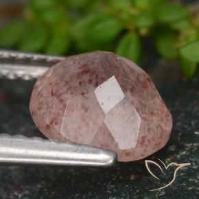 Quarzo fragola Rosa rosa naturale da 1.89 ct, Rotondo, Traslucido