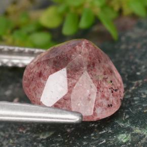 Quarzo fragola naturale rosa da 1,97 ct, taglio rotondo, traslucido