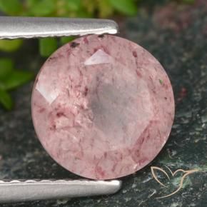 Quarzo fragola Rosa corallo naturale da 1.98 ct, Rotondo, Traslucido