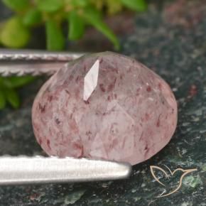 Quarzo fragola Rosa corallo naturale da 1.98 ct, Rotondo, Traslucido