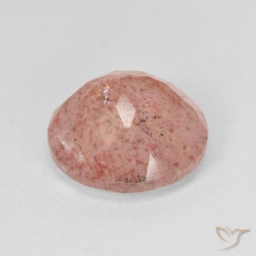 Quarzo fragola Rosa arancio naturale da 4.43 ct, Rotondo, Traslucido