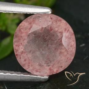 Quarzo fragola Rosa medio naturale da 2.00 ct, Rotondo, Traslucido