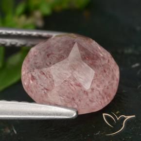 Quarzo fragola Rosa medio naturale da 2.00 ct, Rotondo, Traslucido
