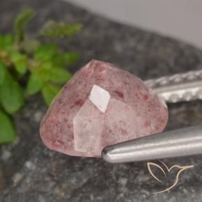 Quarzo fragola Rosa medio naturale da 1.75 ct, Rotondo, Traslucido