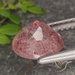 Quarzo fragola Rosa rosa naturale da 1.79 ct, Rotondo, Traslucido