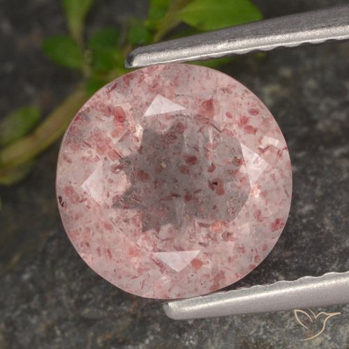 1.89ct Naturale Rosa chiaro Quarzo Fragola, Rotondo, Traslucido