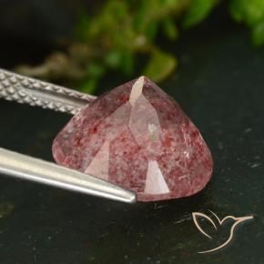 Quarzo fragola Rosa scuro naturale da 4.31 ct, Rotondo, Traslucido