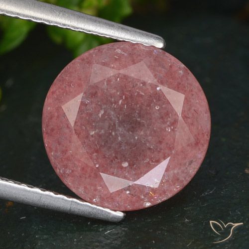 4.76ct Naturale Rosa medio-scuro Quarzo Fragola, Rotondo, Traslucido