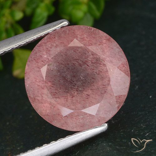 4.31ct Naturale Rosa rosa Quarzo Fragola, Rotondo, Traslucido