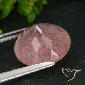 Quarzo fragola Rosa rosa naturale da 4.31 ct, Rotondo, Traslucido