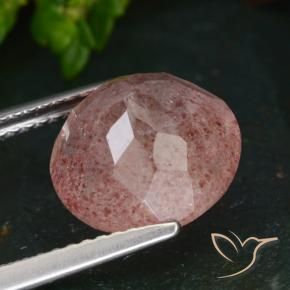 Quarzo fragola Rosa scuro naturale da 4.29 ct, Rotondo, Traslucido