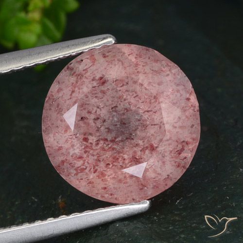 4.14ct Naturale Rosa rosa Quarzo Fragola, Rotondo, Traslucido