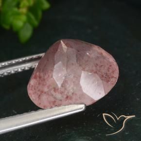 Quarzo fragola Rosa rosa naturale da 4.14 ct, Rotondo, Traslucido
