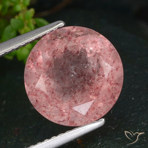 5.02ct Naturale Rosa rosa Quarzo Fragola, Rotondo, Traslucido
