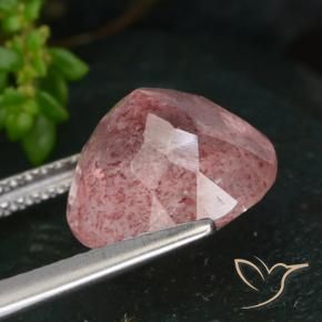 Quarzo fragola Rosa rosa naturale da 5.02 ct, Rotondo, Traslucido