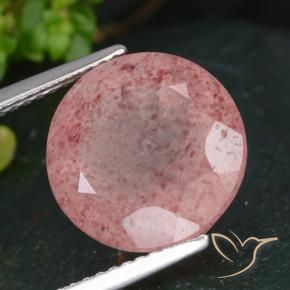 Quarzo fragola Rosa rosa naturale da 7.13 ct, Rotondo, Traslucido