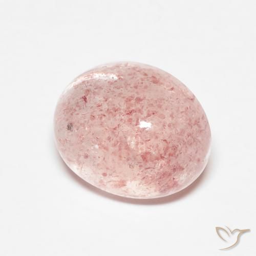Quarzo fragola Rosa chiaro naturale da 3.40 ct, Ovale, Traslucido