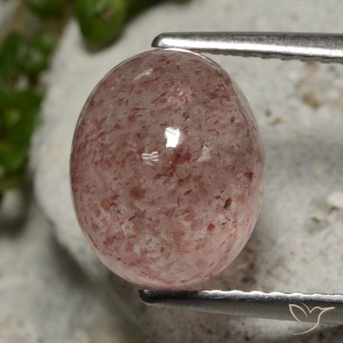 4.01ct Naturale Rosa scuro Quarzo Fragola, Ovale, Traslucido