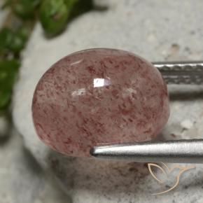 Quarzo fragola Rosa scuro naturale da 4.01 ct, Ovale, Traslucido