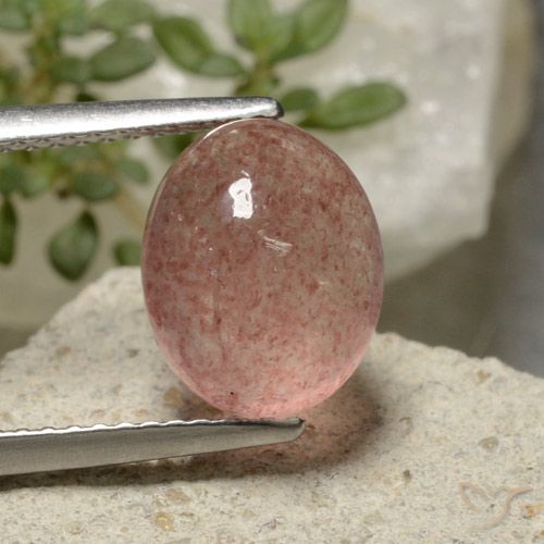3.57ct Naturale Rosa intenso rosa Quarzo Fragola, Ovale, Traslucido