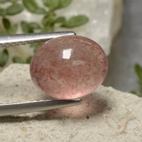 Quarzo fragola Rosa intenso rosa naturale da 3.57 ct, Ovale, Traslucido