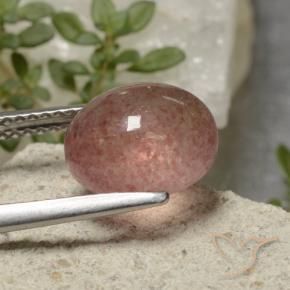 Quarzo fragola Rosa intenso rosa naturale da 3.57 ct, Ovale, Traslucido