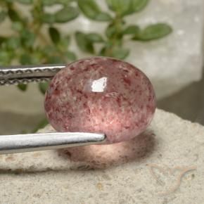 Quarzo fragola Rosa rosa naturale da 3.67 ct, Ovale, Traslucido