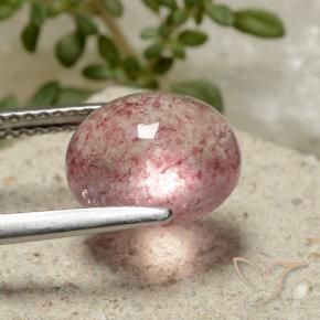 Quarzo fragola Rosa medio naturale da 3.32 ct, Ovale, Traslucido
