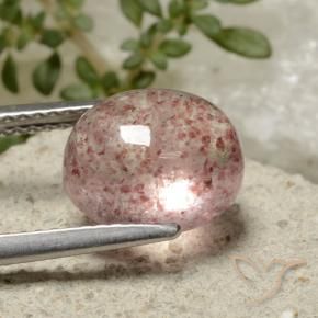 Quarzo fragola Rosa medio naturale da 3.80 ct, Ovale, Traslucido