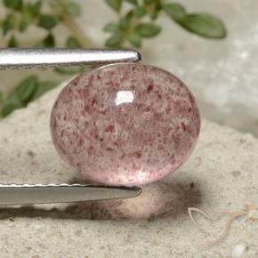 Quarzo fragola Rosa terroso naturale da 3.76 ct, Ovale, Traslucido