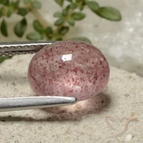 Quarzo fragola Rosa terroso naturale da 3.76 ct, Ovale, Traslucido