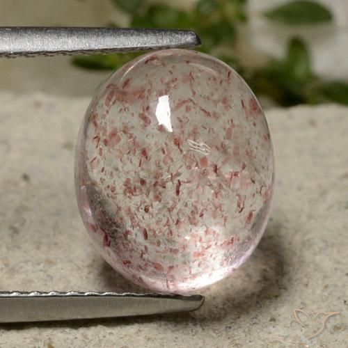 5.09ct Naturale Rosa chiaro Quarzo Fragola, Ovale, Traslucido