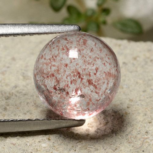 4.46ct Naturale Rosa chiaro Quarzo Fragola, Rotondo, Traslucido