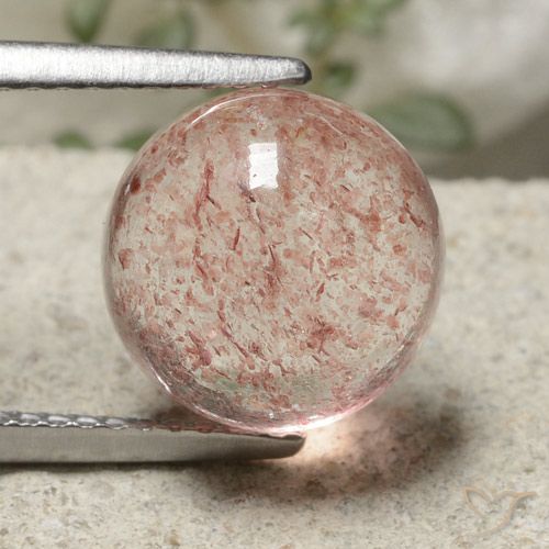5.18ct Naturale Rosa chiaro Quarzo Fragola, Rotondo, Traslucido