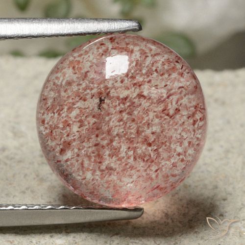 5.44ct Naturale Rosa chiaro Quarzo Fragola, Rotondo, Traslucido