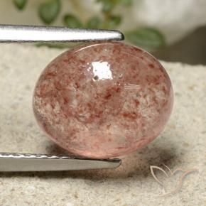 Quarzo fragola Rosa medio naturale da 4.03 ct, Ovale, Traslucido