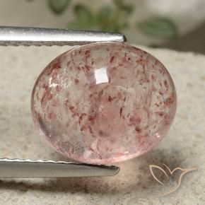Quarzo fragola Rosa medio-chiaro naturale da 4.49 ct, Ovale, Traslucido