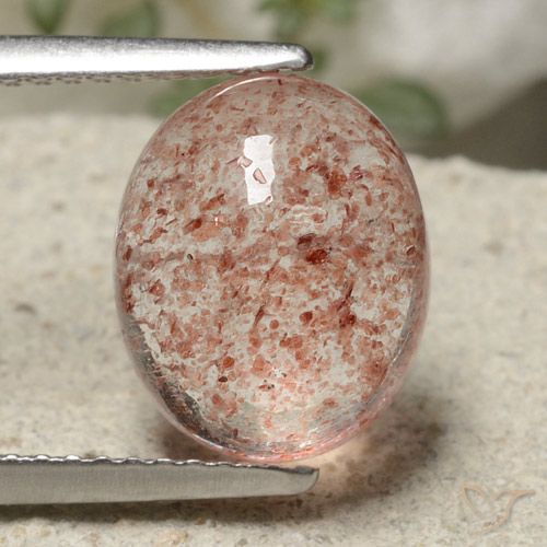 4.18ct Naturale Rosa terroso Quarzo Fragola, Ovale, Traslucido