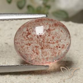 Quarzo fragola Rosa terroso naturale da 4.18 ct, Ovale, Traslucido