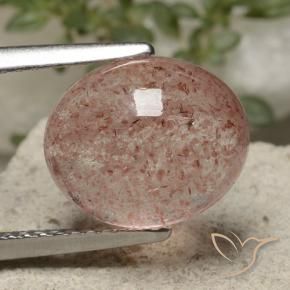 Quarzo fragola Rosa chiaro naturale da 4.63 ct, Ovale, Traslucido