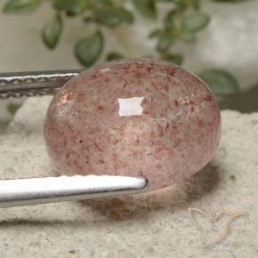 Quarzo fragola Rosa chiaro naturale da 4.63 ct, Ovale, Traslucido