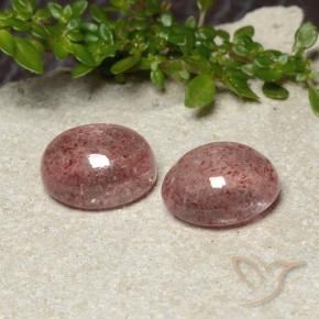 Gemme di Quarzo fragola Rosa rosa naturale da 9.10 ct, Ovale, Traslucido