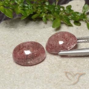 Gemme di Quarzo fragola Rosa rosa naturale da 9.10 ct, Ovale, Traslucido