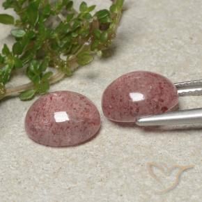 Gemme di Quarzo Fragola Rosa chiaro naturale da 6.26 ct, Ovale, Traslucido