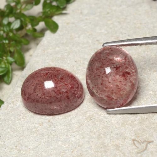 9.40ctw Naturale Rosa medio Quarzo Fragola, Ovale, Traslucido