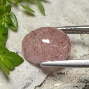 Quarzo fragola Rosa medio-chiaro naturale da 3.65 ct, Ovale, Traslucido